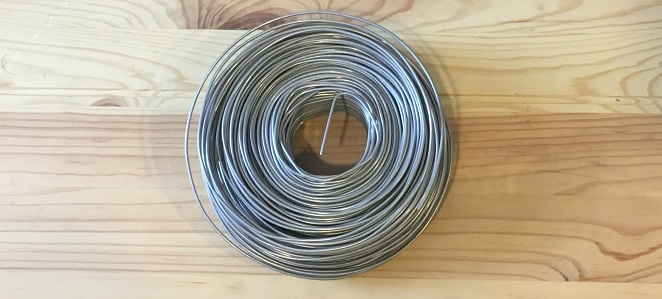 3.5 pound coil of type 304 stainless steel wire for chainmail