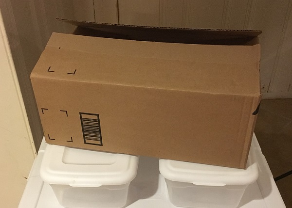 cardboard box for storing tabletop terrain