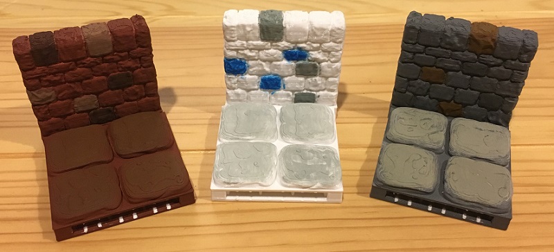 3D printed dungeon tiles and walls with paint