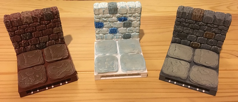 3D printed dungeon tiles fully painted