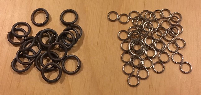 Different diameters of steel rings for making chainmail
