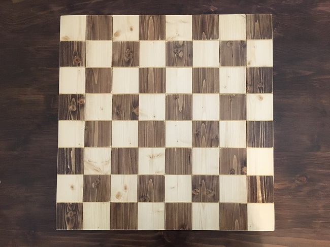 Finished pine chess board